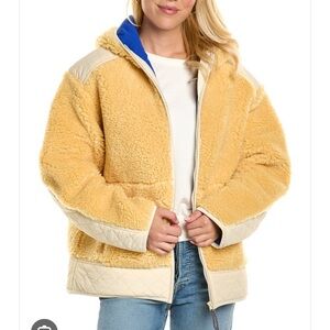 Tory Burch Cream and Yellow Fleece Jacket